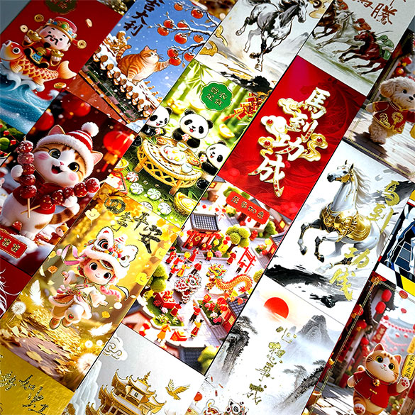 香港印刷廠訂做新年利是封，利是封設計配上觸感膜紙質、立體燙金、立體UV，獨特而高貴，適合印刷小朋友利是封或企業利是封。