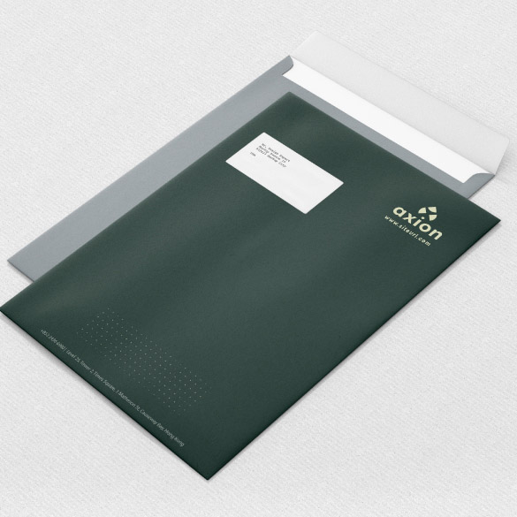 簡約設計的公文袋，內設窗口展示出資訊方便