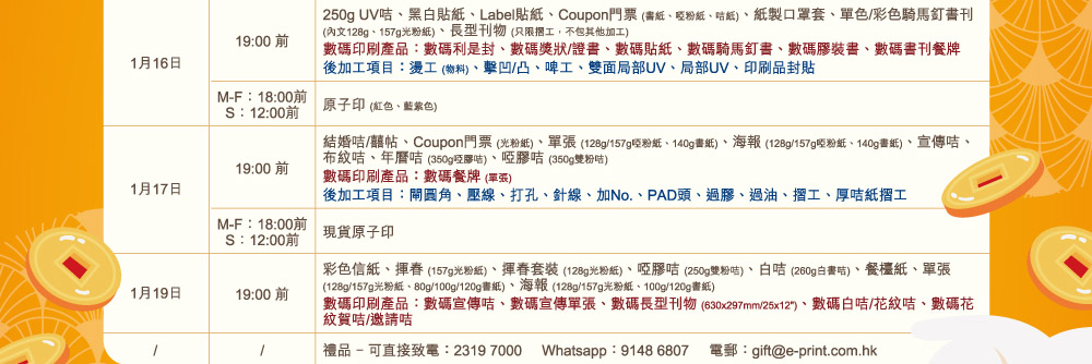 2023農曆新年截單日期