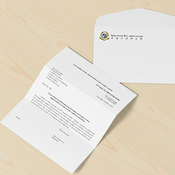 公司信封，信封封面左上角有公司Logo，下方更有公司地址，方便回郵