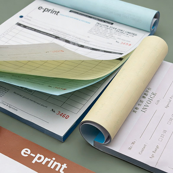 NCR(No Carbon Required) Receipt Booklets refers to a paper that has been treated to produce instant copies of the original. 