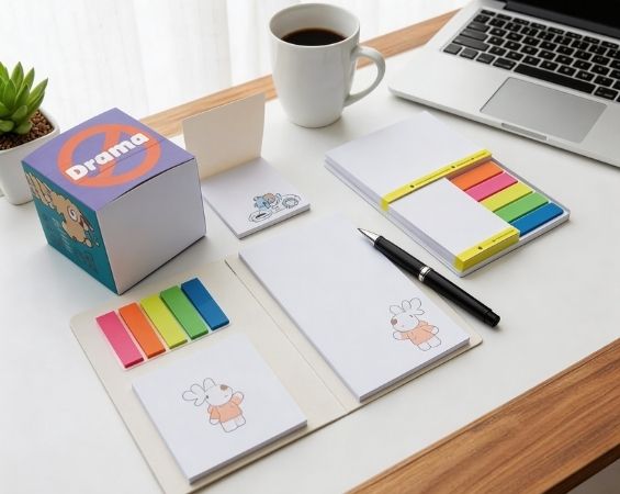 Another design of memo pad, in a long format with 2 notebooks inside, each containing 100 pages for writing