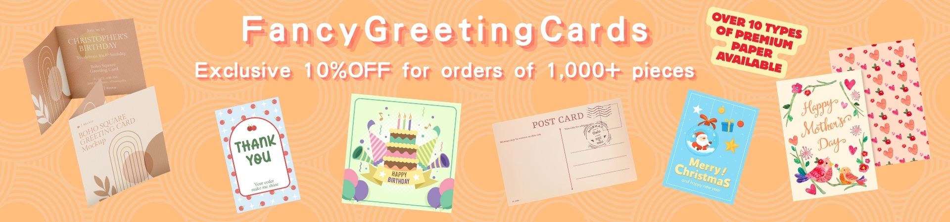 Fancy Greeting Cards Exclusive 10%OFF for orders of 1.000+ pieces