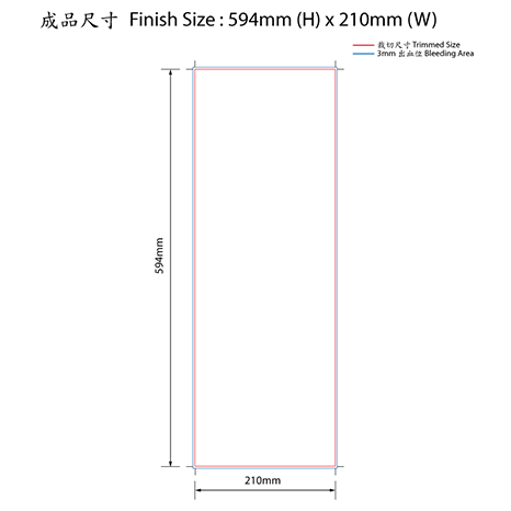 594x210mm Parallel Fold Long Leaflet