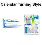 Turning Style of Book - Upright Orientated - Calendar Turning Style