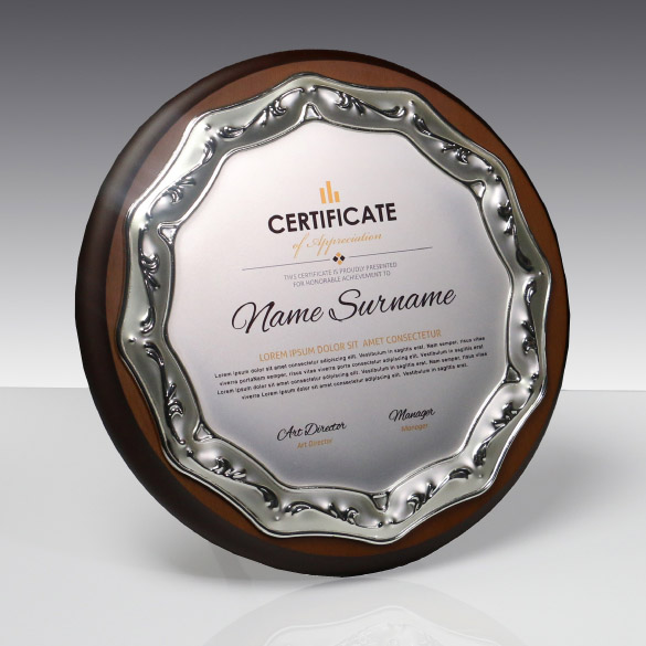 Wooden Certificate Trophy - E007