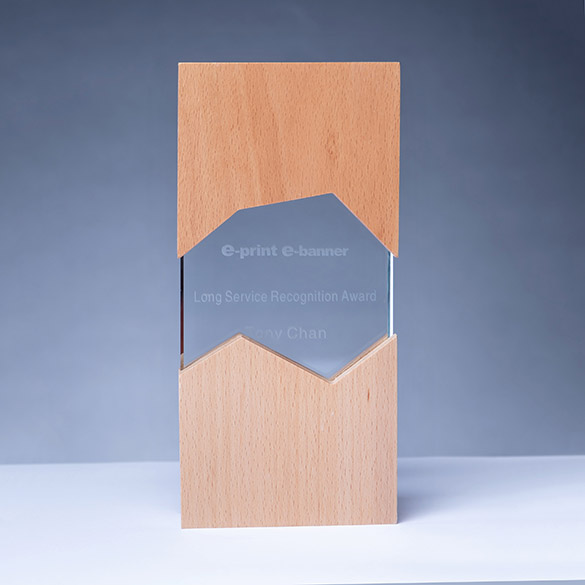 Wooden Crystal Trophy