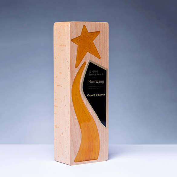 Wooden Crystal Trophy