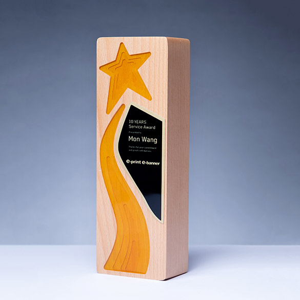 Wooden Crystal Trophy