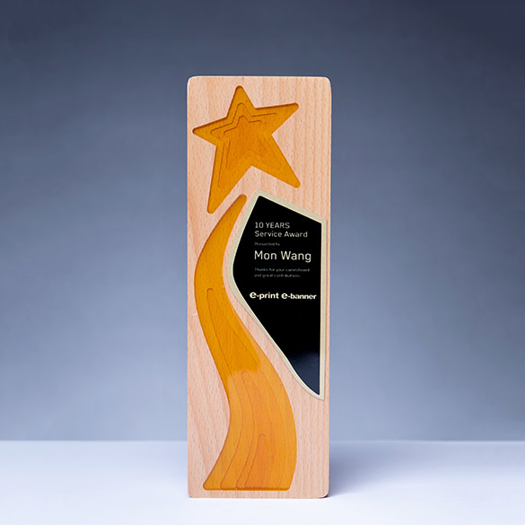 Wooden Crystal Trophy