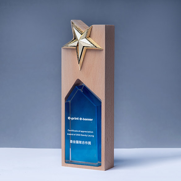 Wooden Crystal Trophy