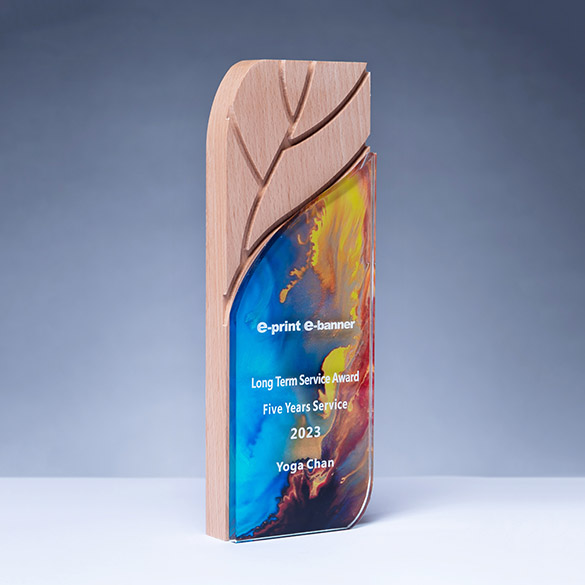 Wooden Crystal Trophy