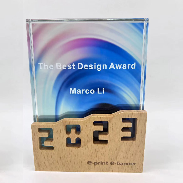 Wooden Crystal Trophy