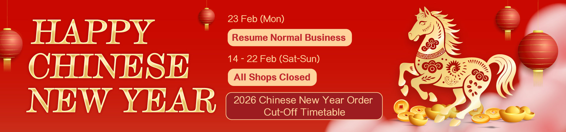 2026 Order Cut-off Schedule