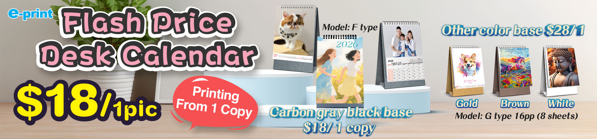 Flash Price $18 Desk Calendar Offer